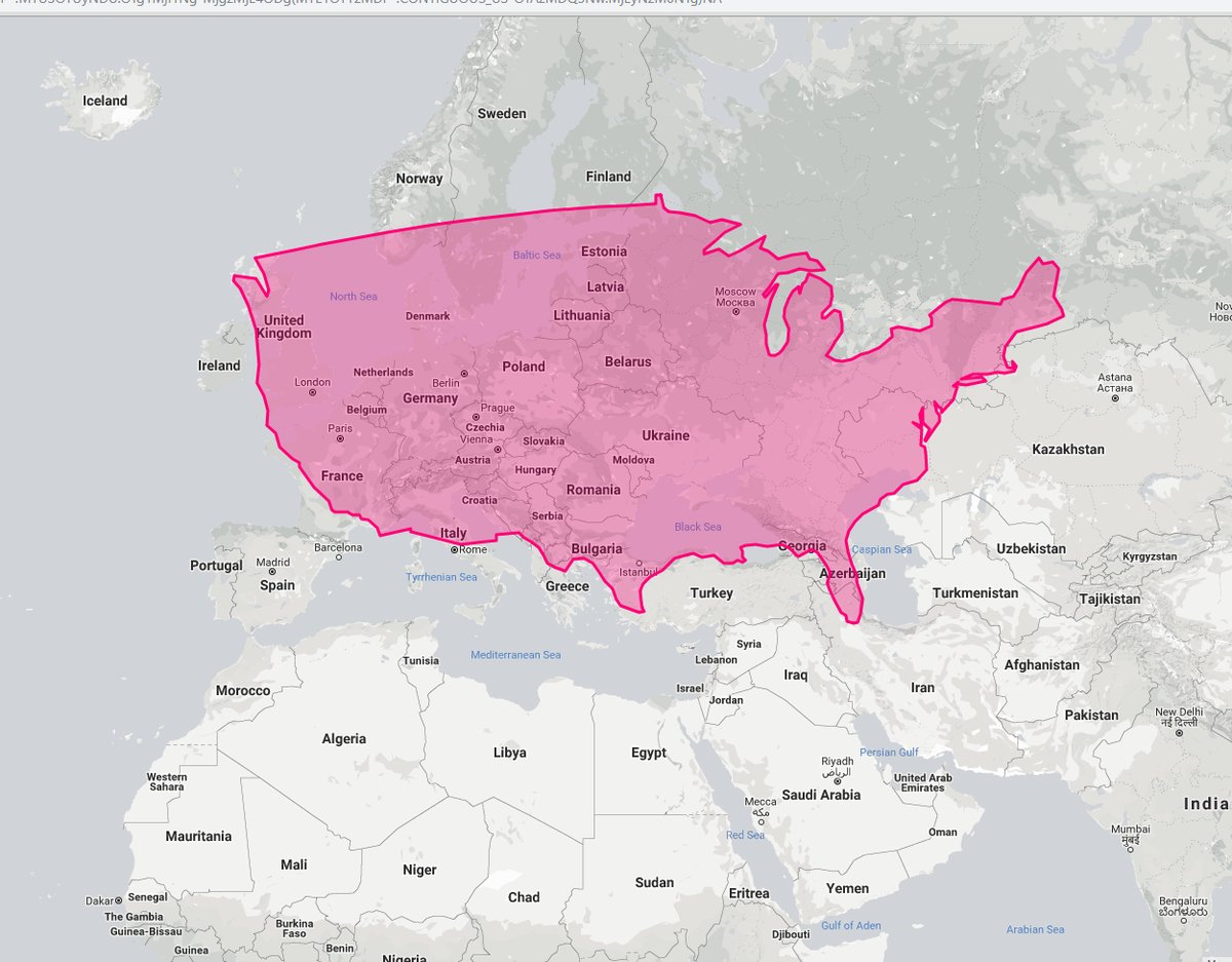 United States is almost as large as the Entire Continent of Europe